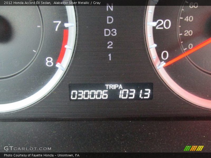 Alabaster Silver Metallic / Gray 2012 Honda Accord EX Sedan