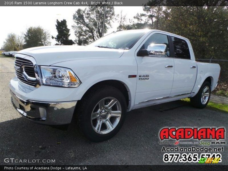 Bright White / Black 2016 Ram 1500 Laramie Longhorn Crew Cab 4x4