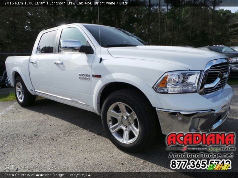 Bright White / Black 2016 Ram 1500 Laramie Longhorn Crew Cab 4x4