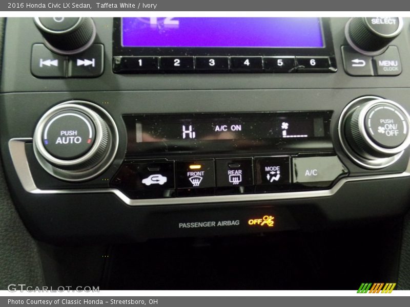 Taffeta White / Ivory 2016 Honda Civic LX Sedan
