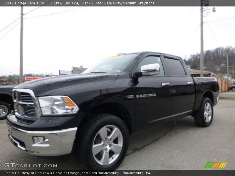 Black / Dark Slate Gray/Medium Graystone 2012 Dodge Ram 1500 SLT Crew Cab 4x4