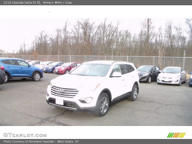 Monaco White / Gray 2016 Hyundai Santa Fe SE
