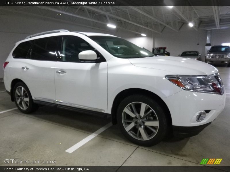 Moonlight White / Charcoal 2014 Nissan Pathfinder Platinum AWD