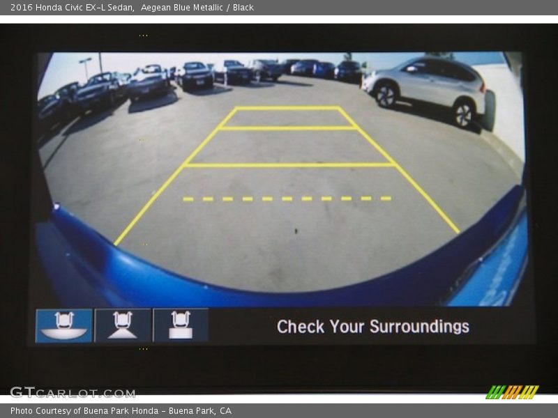 Aegean Blue Metallic / Black 2016 Honda Civic EX-L Sedan