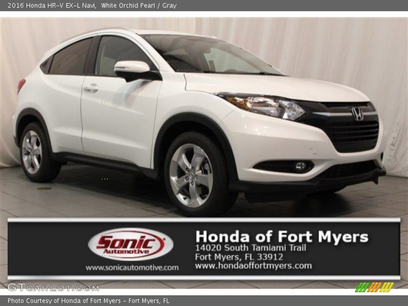 White Orchid Pearl / Gray 2016 Honda HR-V EX-L Navi
