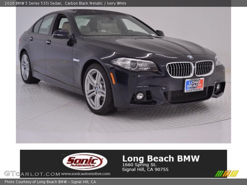 Carbon Black Metallic / Ivory White 2016 BMW 5 Series 535i Sedan