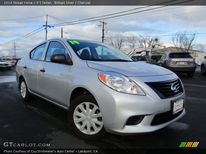 Brilliant Silver / Charcoal 2014 Nissan Versa 1.6 S Sedan