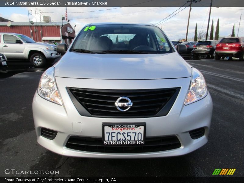 Brilliant Silver / Charcoal 2014 Nissan Versa 1.6 S Sedan