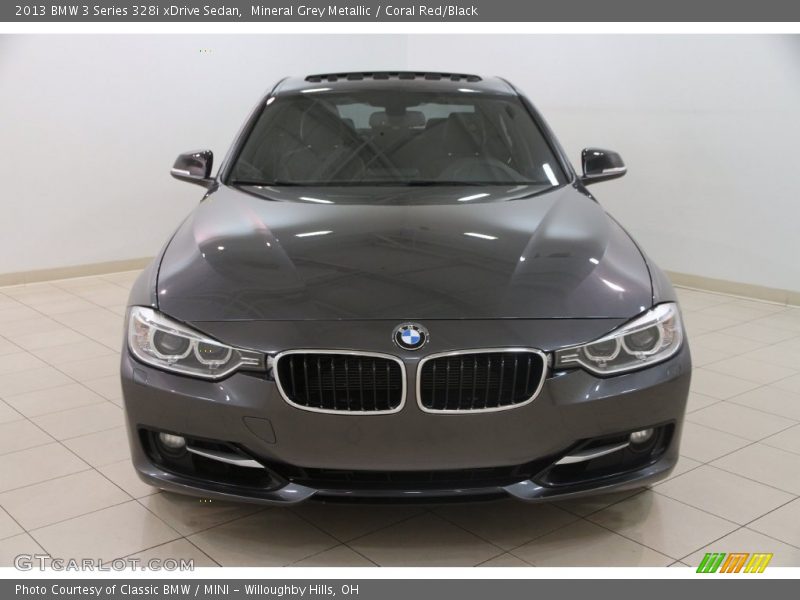 Mineral Grey Metallic / Coral Red/Black 2013 BMW 3 Series 328i xDrive Sedan