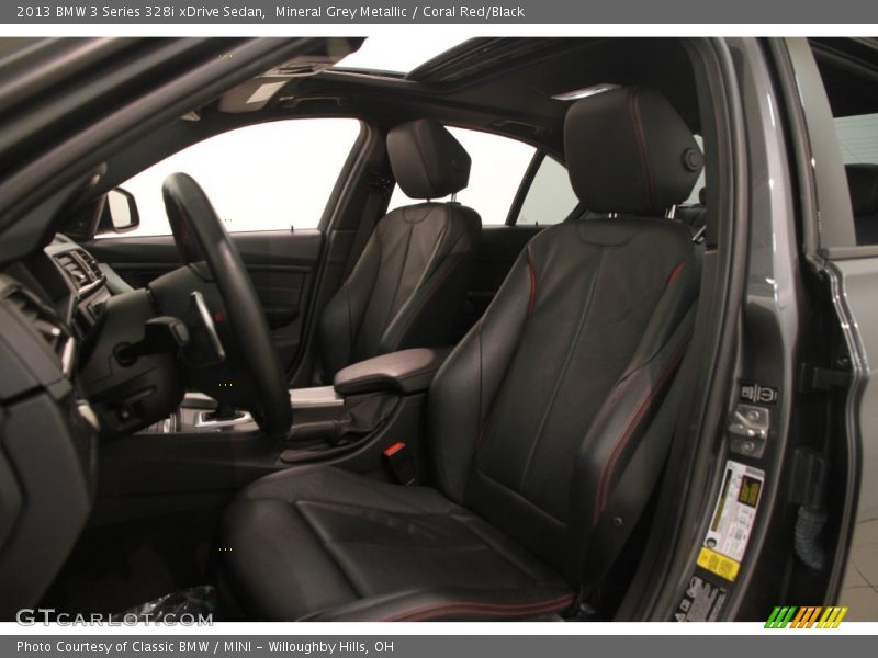 Mineral Grey Metallic / Coral Red/Black 2013 BMW 3 Series 328i xDrive Sedan
