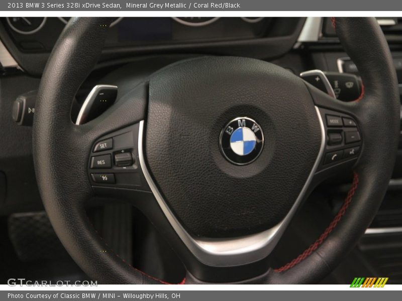 Mineral Grey Metallic / Coral Red/Black 2013 BMW 3 Series 328i xDrive Sedan