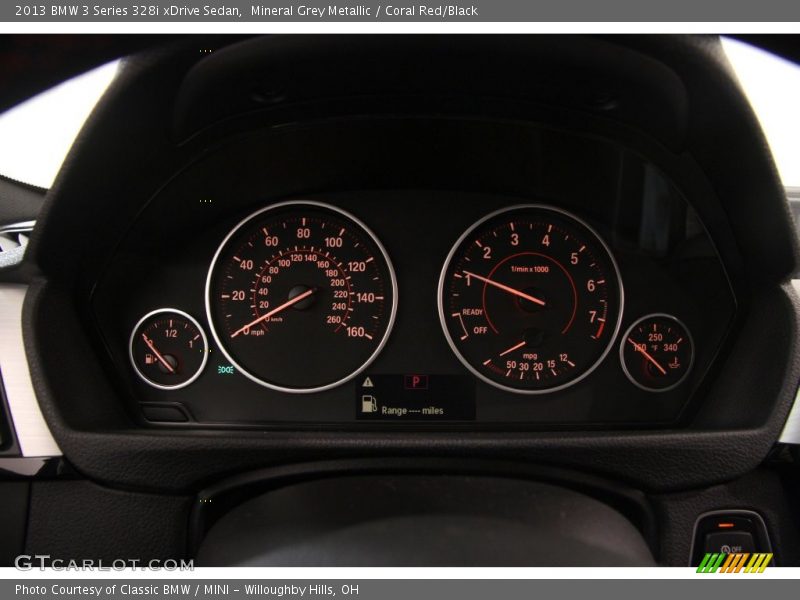 Mineral Grey Metallic / Coral Red/Black 2013 BMW 3 Series 328i xDrive Sedan