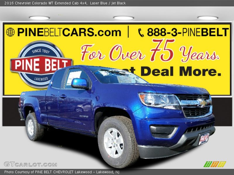 Laser Blue / Jet Black 2016 Chevrolet Colorado WT Extended Cab 4x4