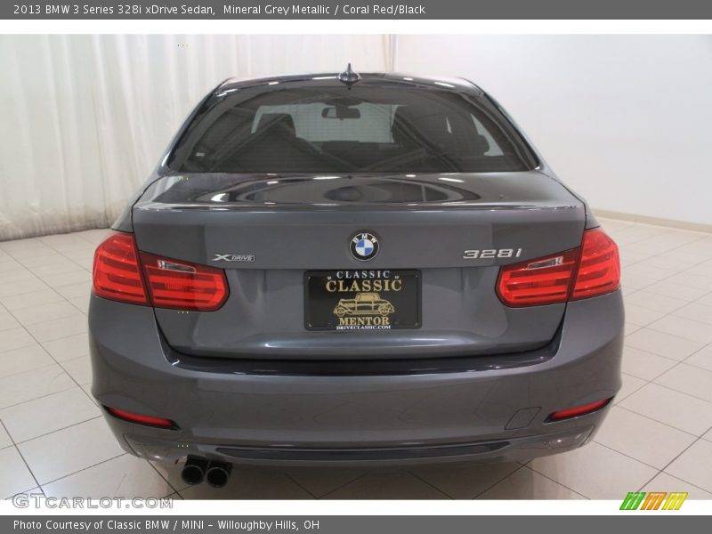 Mineral Grey Metallic / Coral Red/Black 2013 BMW 3 Series 328i xDrive Sedan