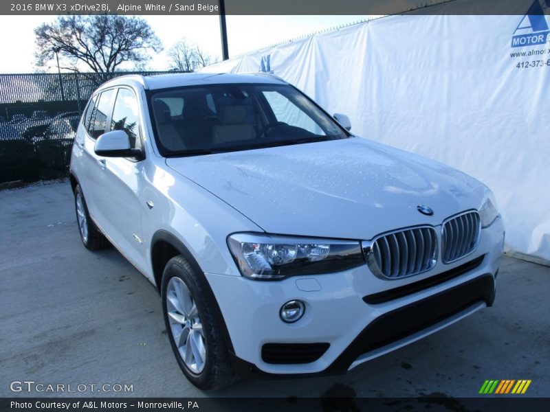 Alpine White / Sand Beige 2016 BMW X3 xDrive28i