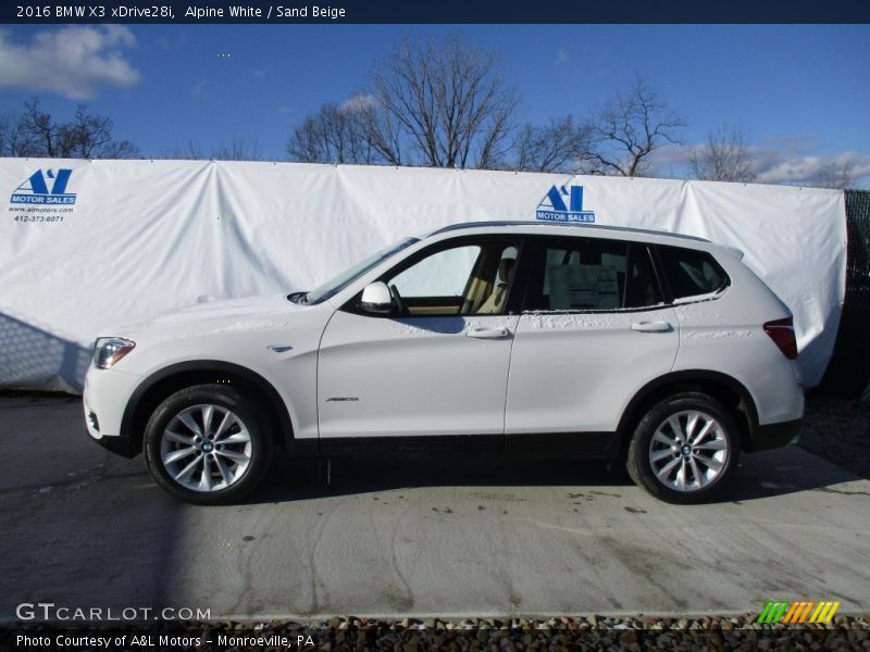 Alpine White / Sand Beige 2016 BMW X3 xDrive28i