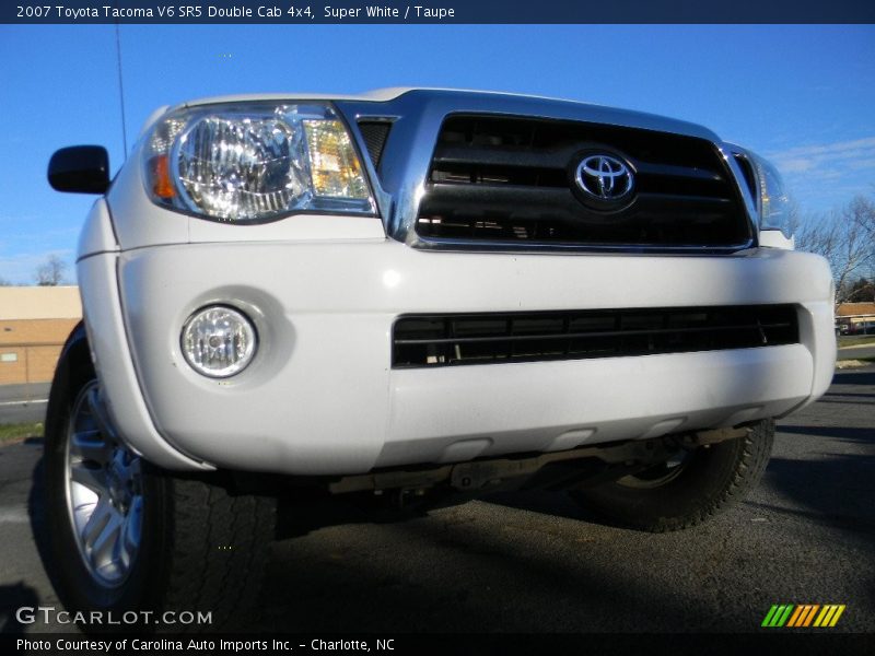 Super White / Taupe 2007 Toyota Tacoma V6 SR5 Double Cab 4x4
