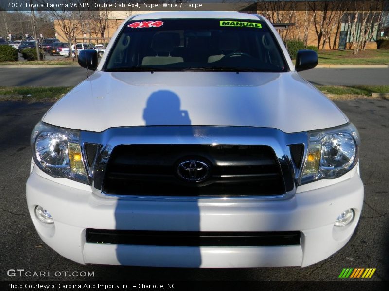 Super White / Taupe 2007 Toyota Tacoma V6 SR5 Double Cab 4x4