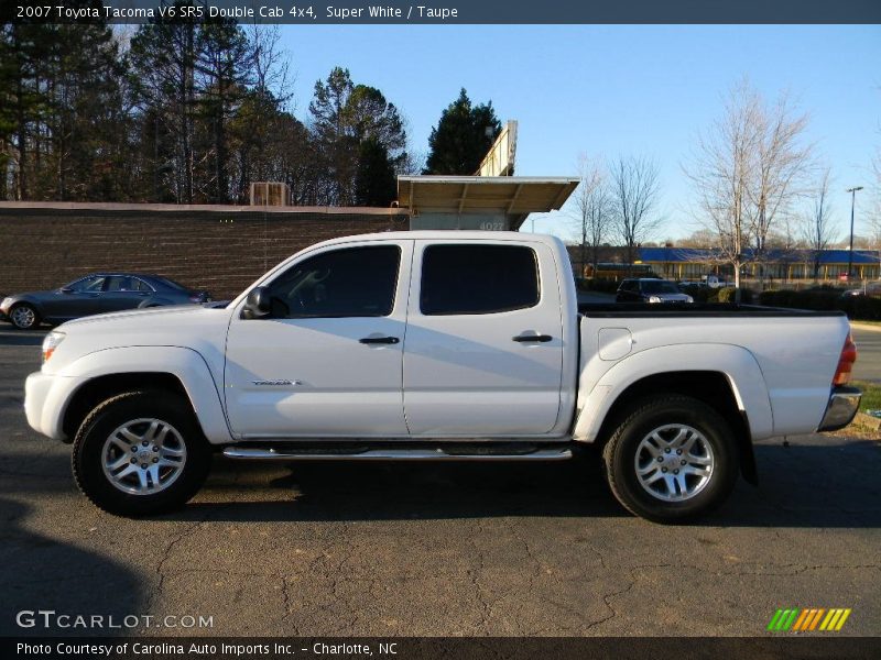 Super White / Taupe 2007 Toyota Tacoma V6 SR5 Double Cab 4x4