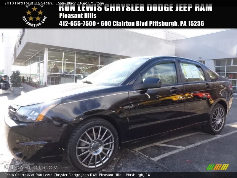 Ebony Black / Medium Stone 2010 Ford Focus SES Sedan