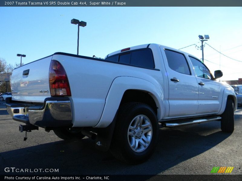 Super White / Taupe 2007 Toyota Tacoma V6 SR5 Double Cab 4x4