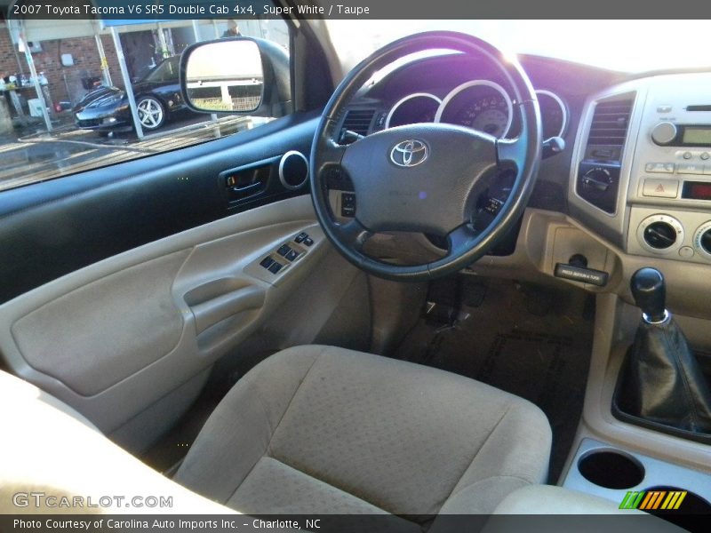 Super White / Taupe 2007 Toyota Tacoma V6 SR5 Double Cab 4x4