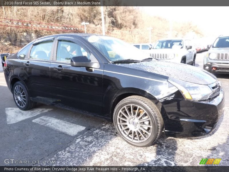 Ebony Black / Medium Stone 2010 Ford Focus SES Sedan