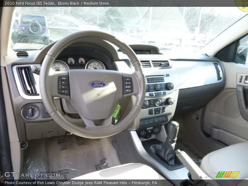 Ebony Black / Medium Stone 2010 Ford Focus SES Sedan