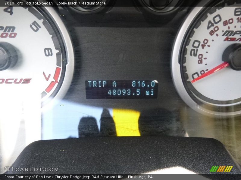 Ebony Black / Medium Stone 2010 Ford Focus SES Sedan