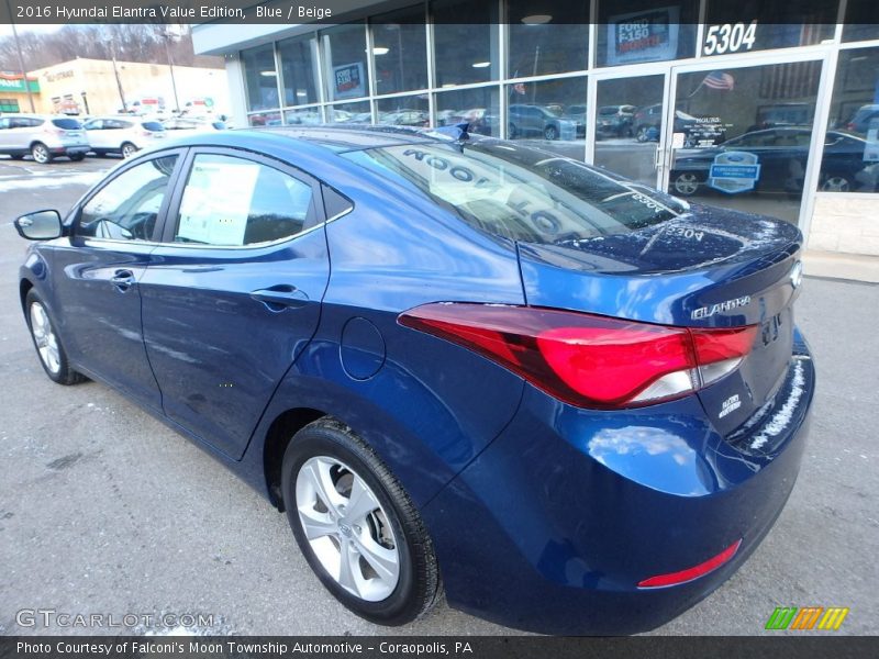 Blue / Beige 2016 Hyundai Elantra Value Edition