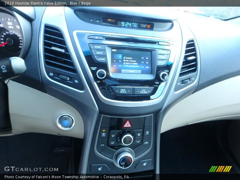 Blue / Beige 2016 Hyundai Elantra Value Edition