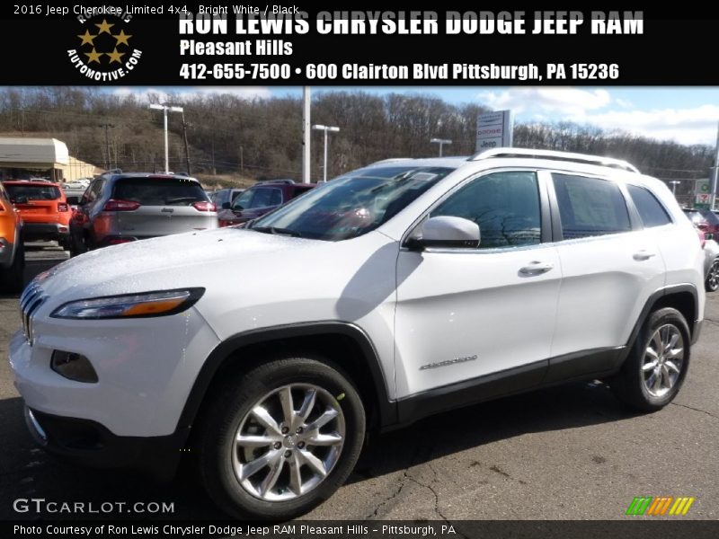 Bright White / Black 2016 Jeep Cherokee Limited 4x4