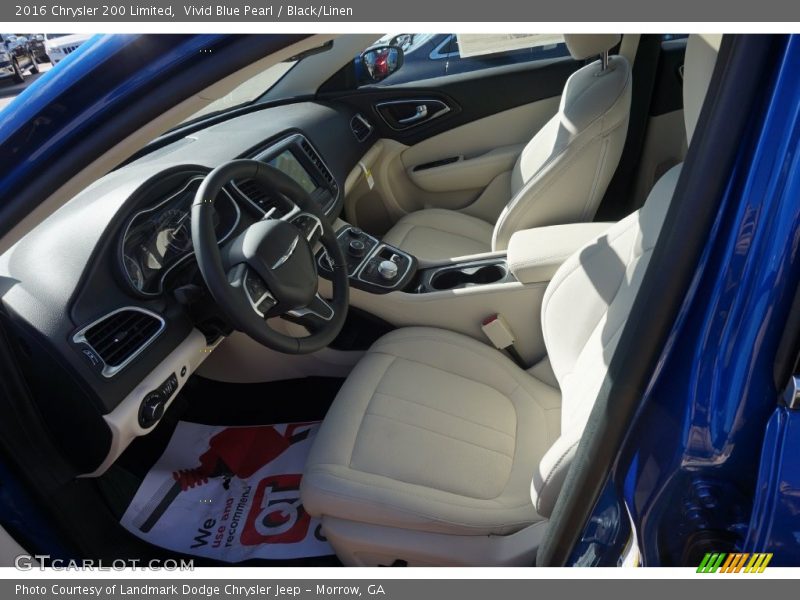 Vivid Blue Pearl / Black/Linen 2016 Chrysler 200 Limited