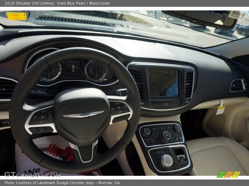 Vivid Blue Pearl / Black/Linen 2016 Chrysler 200 Limited