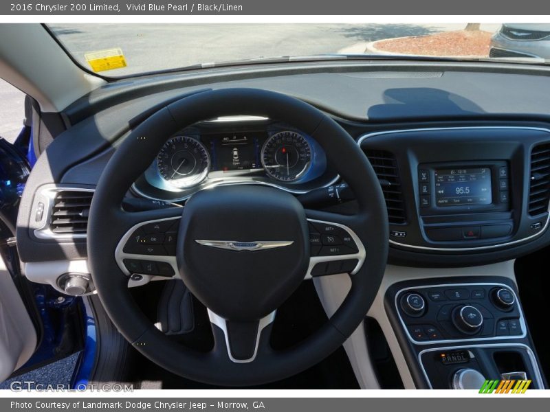 Vivid Blue Pearl / Black/Linen 2016 Chrysler 200 Limited