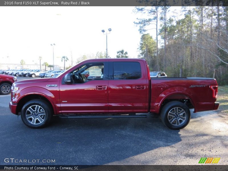 Ruby Red / Black 2016 Ford F150 XLT SuperCrew