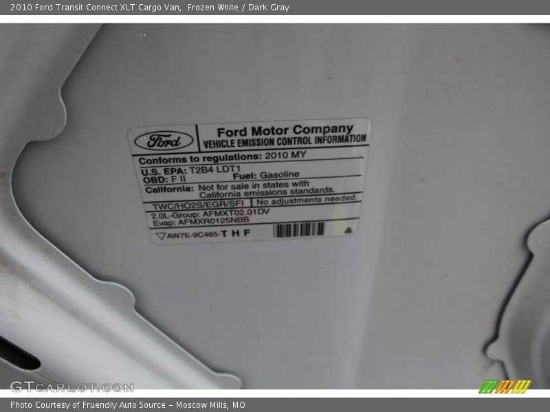 Frozen White / Dark Gray 2010 Ford Transit Connect XLT Cargo Van