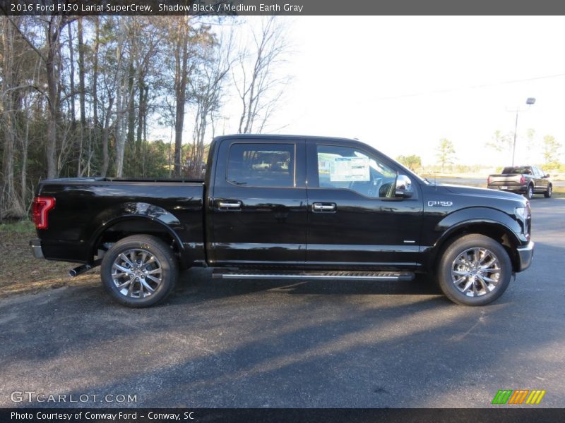 Shadow Black / Medium Earth Gray 2016 Ford F150 Lariat SuperCrew