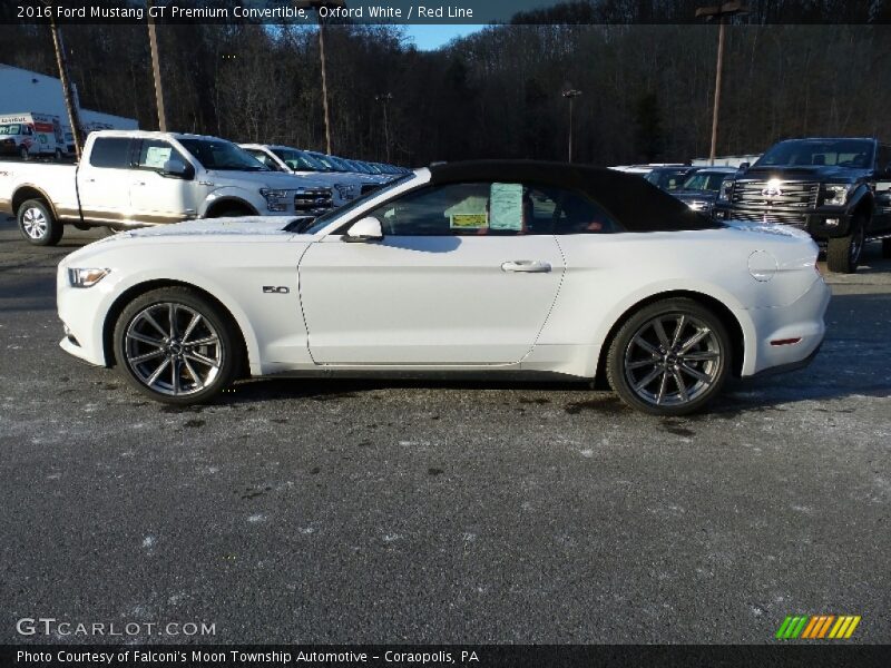 Oxford White / Red Line 2016 Ford Mustang GT Premium Convertible