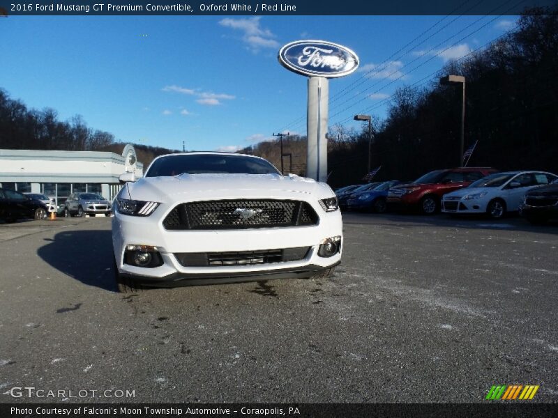 Oxford White / Red Line 2016 Ford Mustang GT Premium Convertible