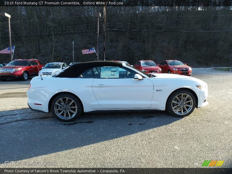 Oxford White / Red Line 2016 Ford Mustang GT Premium Convertible