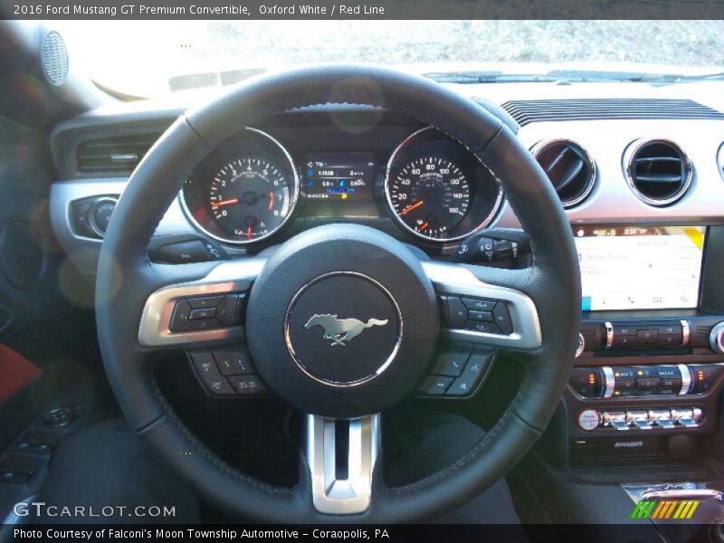 Oxford White / Red Line 2016 Ford Mustang GT Premium Convertible