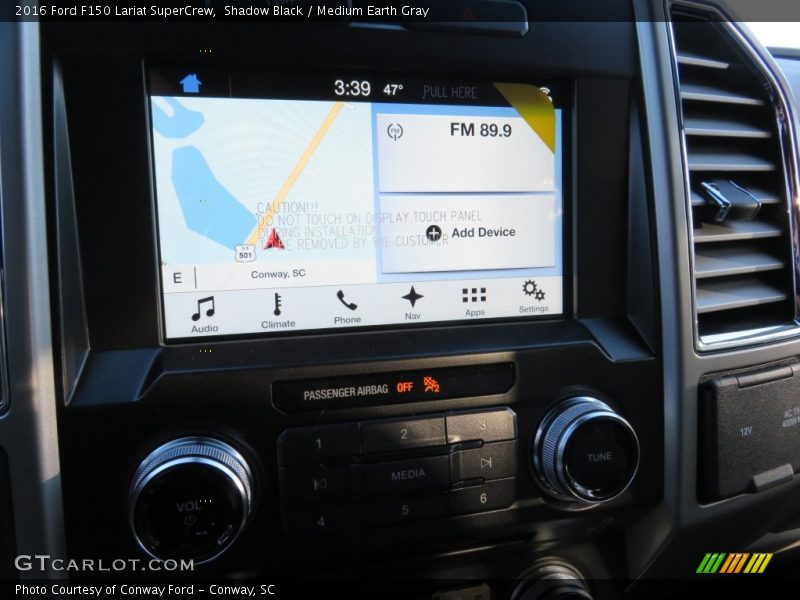 Shadow Black / Medium Earth Gray 2016 Ford F150 Lariat SuperCrew