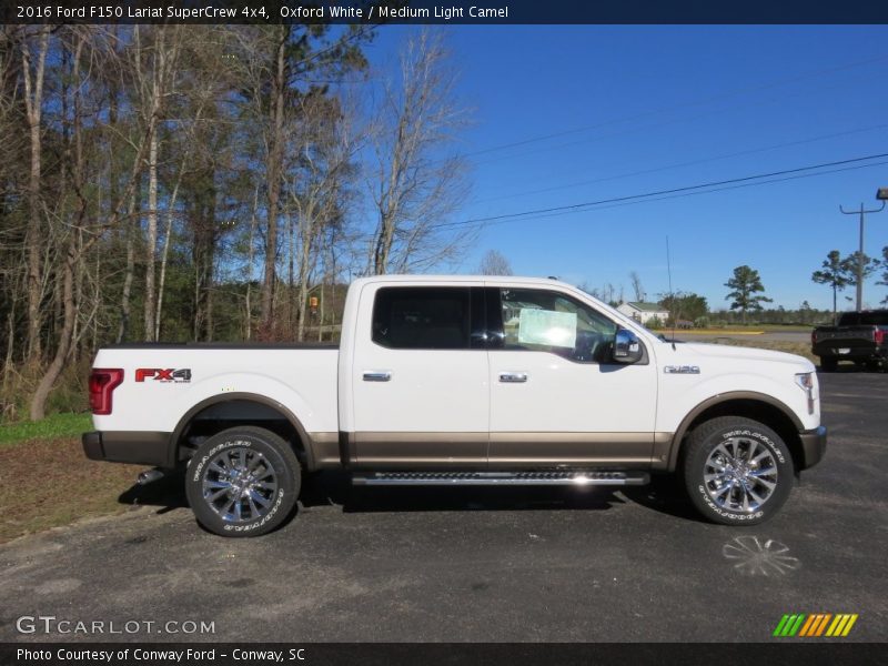 Oxford White / Medium Light Camel 2016 Ford F150 Lariat SuperCrew 4x4