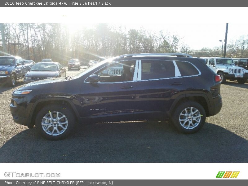 True Blue Pearl / Black 2016 Jeep Cherokee Latitude 4x4