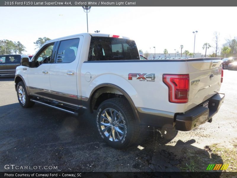 Oxford White / Medium Light Camel 2016 Ford F150 Lariat SuperCrew 4x4