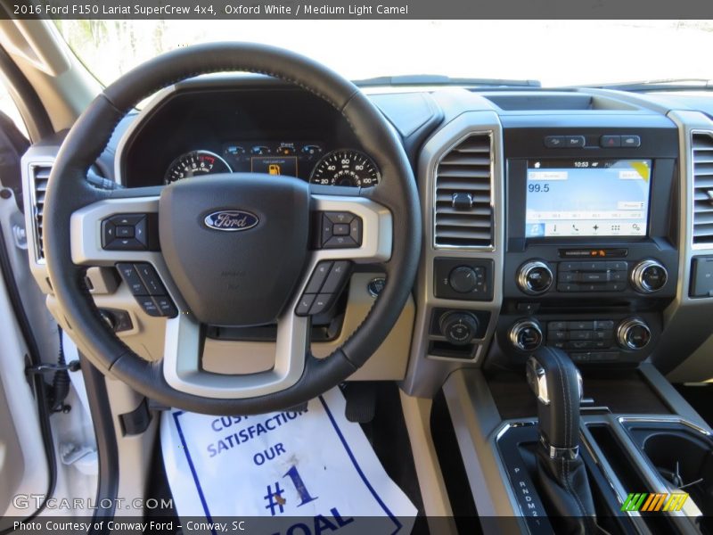 Oxford White / Medium Light Camel 2016 Ford F150 Lariat SuperCrew 4x4