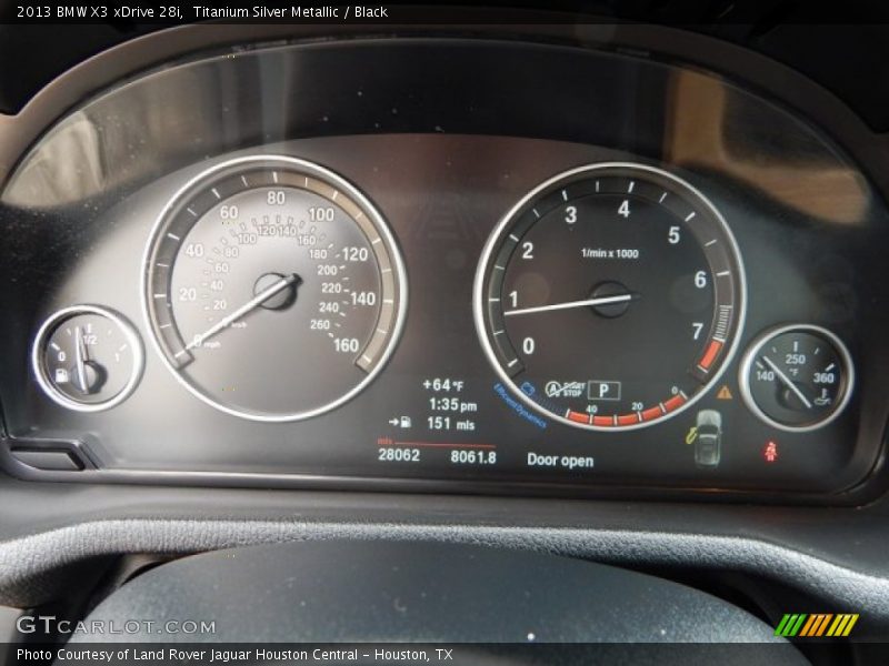 Titanium Silver Metallic / Black 2013 BMW X3 xDrive 28i