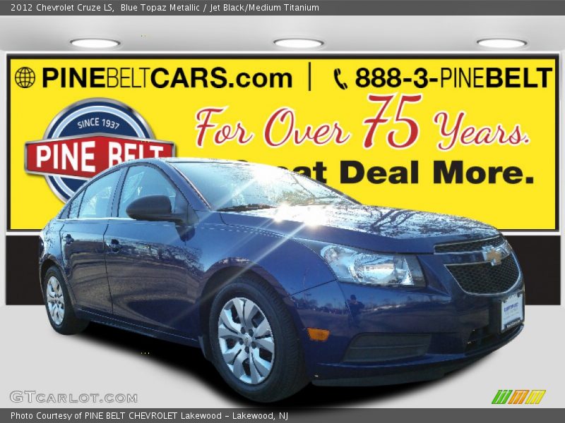 Blue Topaz Metallic / Jet Black/Medium Titanium 2012 Chevrolet Cruze LS