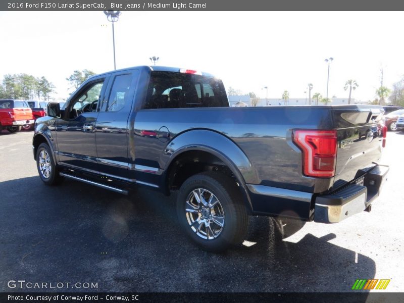 Blue Jeans / Medium Light Camel 2016 Ford F150 Lariat SuperCab